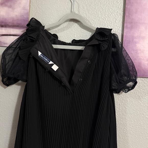 Janie and jack girls pleated dress size 8 black chiffon like new gently used - Picture 7 of 7